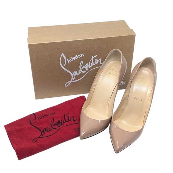Christian Louboutin Nude Pigalle Follies 100 Patent Leather Pointed Pump Heel 40 - Picture 9 of 16